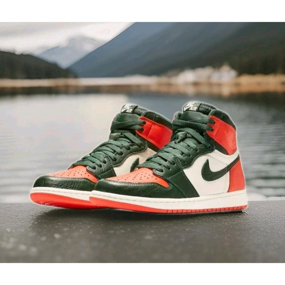 Size 7 Men's - SoleFly x Air Jordan 1 Retro High Art Basel Green White Orange 56